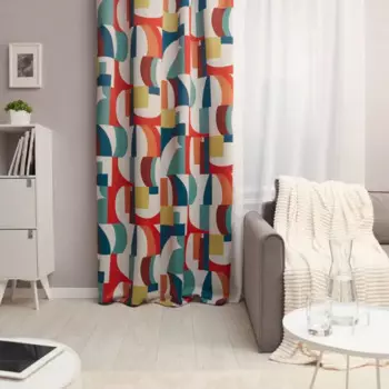 Штора на ленте блэкаут Пляж 150x260 см геометрия цвет синий