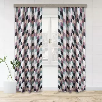 Штора на ленте блэкаут Полоса 150x260 см цвет коричневый 2 шт