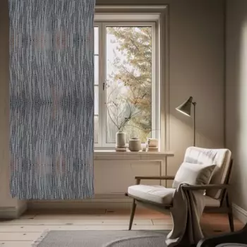 Штора на ленте димаут Дождь 200x280 см цвет серо-голубой