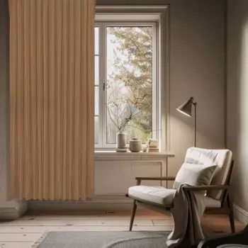 Штора на ленте димаут Полоса 200x280 см цвет терракотовый