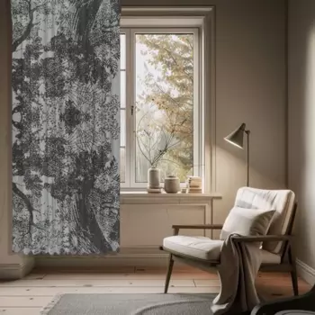 Штора на ленте димаут Принт 200x280 см цвет бежево-серый