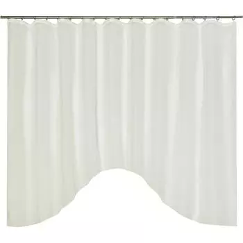 Штора на ленте для кухни "Арка" 285x160 см цвет молочный