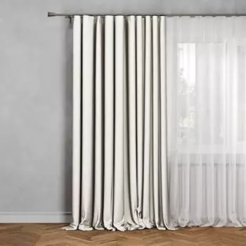 Штора на ленте для кухни Севилья 200x280 см цвет кремовый