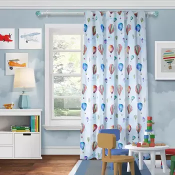 Штора на ленте для кухни Воздушные шары 160x260 см цвет разноцветный