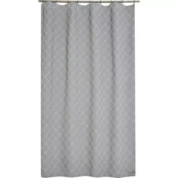 Штора на ленте для кухни "Жак Ромб" 135x180 см цвет серый