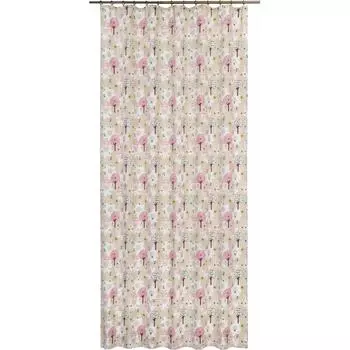 Штора на ленте «Домики», 160x280 см цвет бежевый