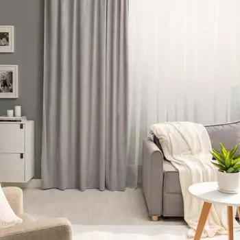 Штора на ленте со скрытыми петлями Inspire Dubbo Granit 200x280 см цвет серый