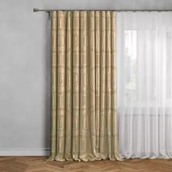 Штора на ленте Glamour 200x300 см цвет оливковый
