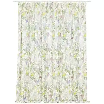 Штора на ленте Икигай 160х270 см растения цвет разноцветный