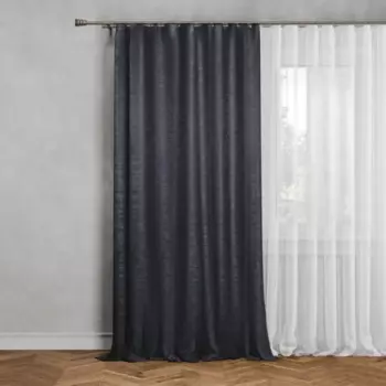 Штора на ленте Inspire Haka 160x280 см цвет черный