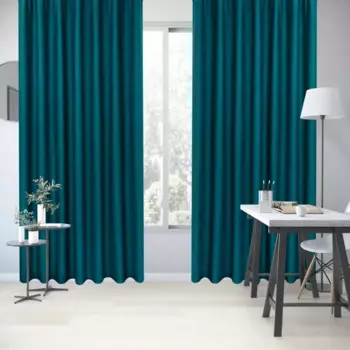 Штора на ленте Inspire Murmansk 200x280 см цвет бирюзовый