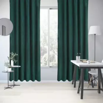 Штора на ленте Inspire Peru 160x280 см цвет темно-зеленый