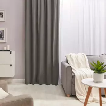 Штора на ленте Inspire Pharell 140x280 см цвет темно-серый