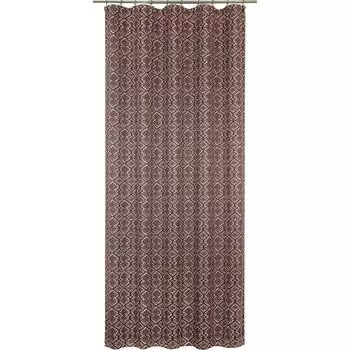 Штора на ленте «Этника» 145x260 см геометрия цвет коричневый