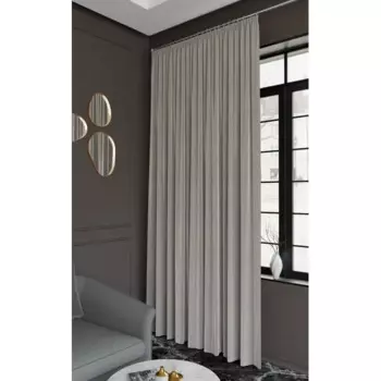 Штора на ленте Камелия 200x280 см цвет светло-бежевый