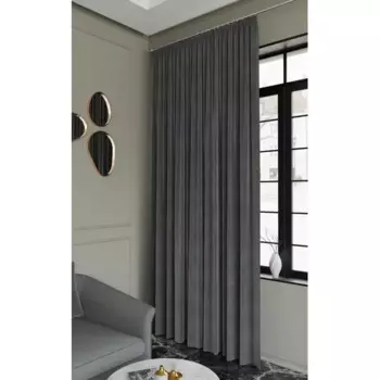 Штора на ленте Камелия 200x280 см цвет серый