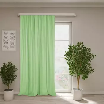 Штора на ленте Канвас 150x290 см цвет лайм