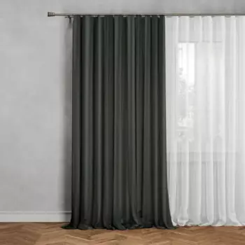 Штора на ленте Кэри 140x280 см цвет темно-серый