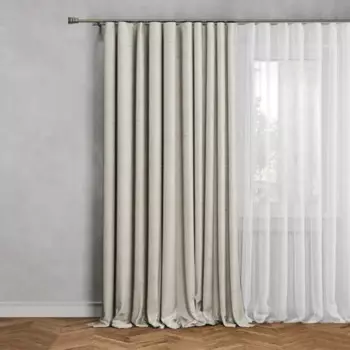 Штора на ленте Lira 140x280 см цвет бежевый