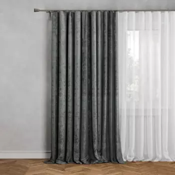 Штора на ленте Lusi 200x280 см цвет серый