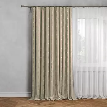 Штора на ленте Макраме 160x260 см цвет оливковый