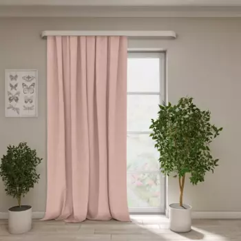 Штора на ленте Маро 150x270 см цвет роза