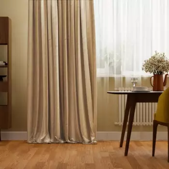 Штора на ленте Паола 200x280 см цвет бежевый