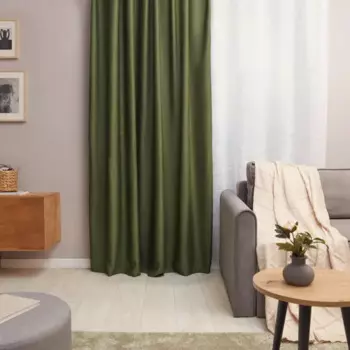 Штора на ленте Паола 200x280 см цвет зеленый