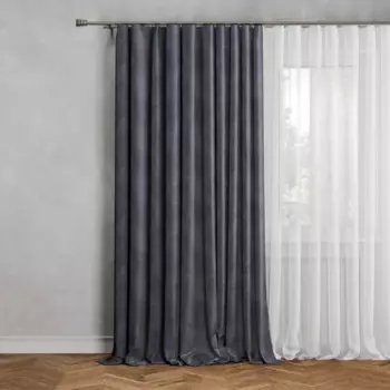 Штора на ленте Пинто 140x260 см цвет серый