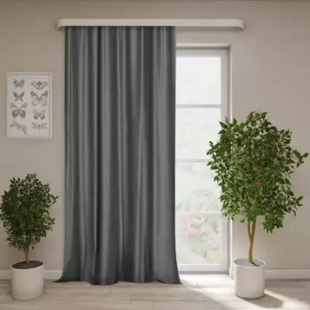 Штора на ленте Полли 140x260 см цвет серый