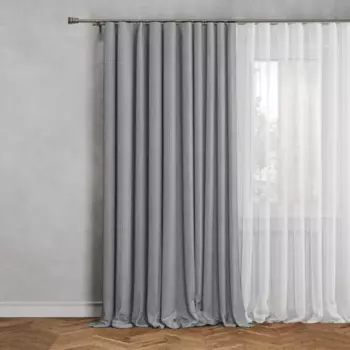 Штора на ленте Renata 140x280 см цвет серый
