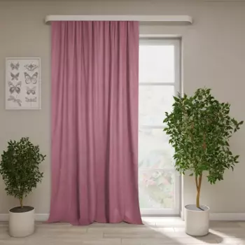 Штора на ленте Руза 140x280 см цвет брусника