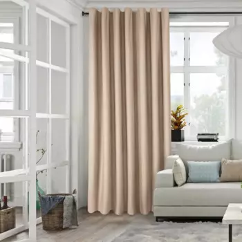Штора на ленте Saten 140x280 см цвет бежевый 2 шт.