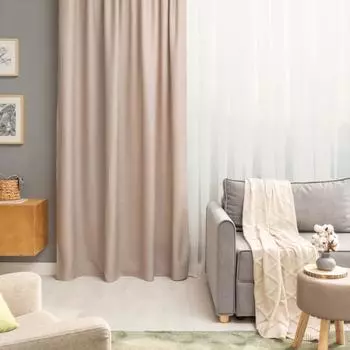 Штора на ленте Inspire Sely 200x280 см цвет серо-коричневый