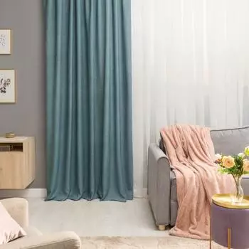 Штора на ленте Inspire Sely 200x280 см цвет сине-зелёный Aqua 2