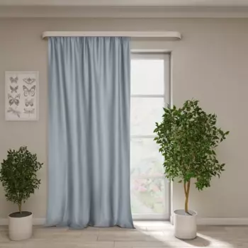 Штора на ленте Сима 150x280 см цвет серо-голубой