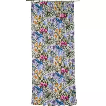 Штора на ленте «Сиреневые цветы», 140х260 см, цвет сиреневый