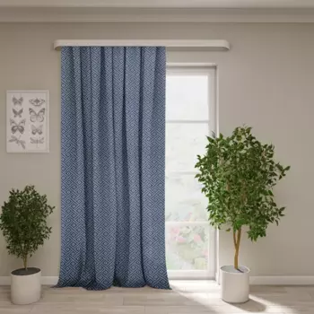 Штора на ленте Сканди 150x270 см цвет синий