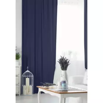 Комплект штор на ленте 145x280 см цвет темно-синий 2 шт
