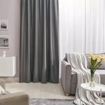 Штора на ленте со скрытыми петлями блэкаут Inspire Miami 200X280 см цвет темно-серый