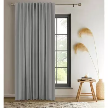 Штора на ленте со скрытыми петлями блэкаут Kreaforta Luce 210x280 см серый
