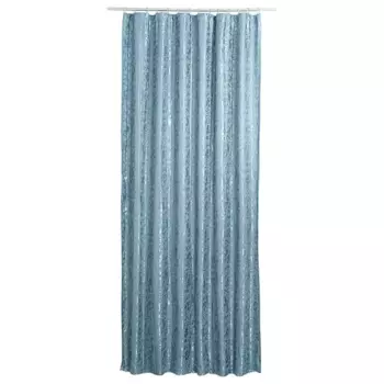 Штора на ленте со скрытыми петлями Денви 160x270 см цвет голубой