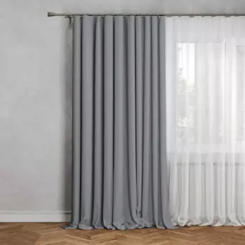 Штора на ленте со скрытыми петлями димаут Inspire Arel 140x280 см цвет серый Granit 3