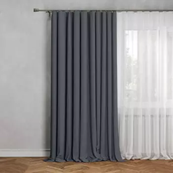 Штора на ленте со скрытыми петлями димаут Inspire Arel 140x280 см цвет темно-серый Paris 2