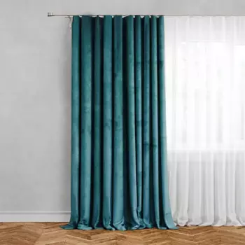 Штора на ленте со скрытыми петлями Inspire Tony 200x280 см цвет бирюзовый Emerald 0