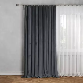 Штора на ленте со скрытыми петлями Inspire Tony 200x280 см цвет темно-серый Paris 2