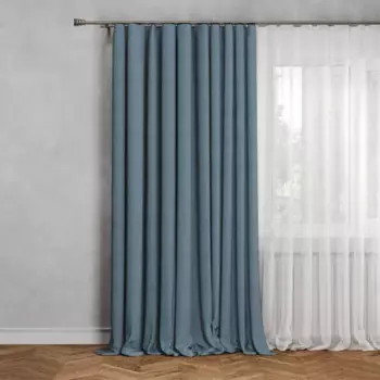 Штора на ленте со скрытыми петлями Inspire Lidia 140x280 см цвет синий Agata 3