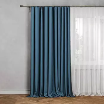 Штора на ленте со скрытыми петлями Inspire Malonn 200x280 см цвет синий Agata 2