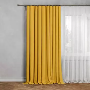 Штора на ленте со скрытыми петлями Inspire Lidia Solemio 140x280 см цвет желтый