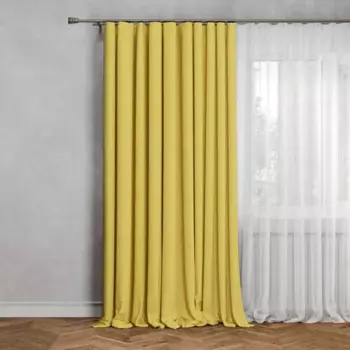 Штора на ленте со скрытыми петлями Inspire Pharell 140x280 см цвет желтый Banana 4